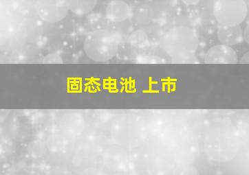 固态电池 上市